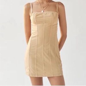 Urban outfitters nude cream corset mini dress
